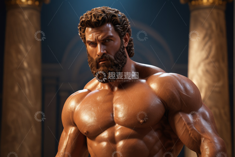 高清大图下载【趣麦麦图】健硕肌肉男人肖像