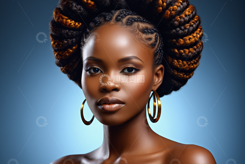 高清大图下载【趣麦麦图】非洲女性编发肖像