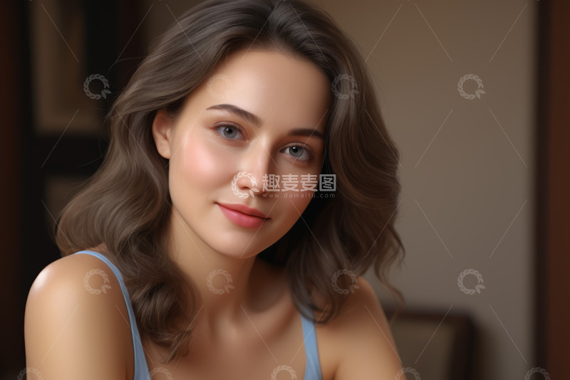 高清大图下载【趣麦麦图】年轻女子半身肖像