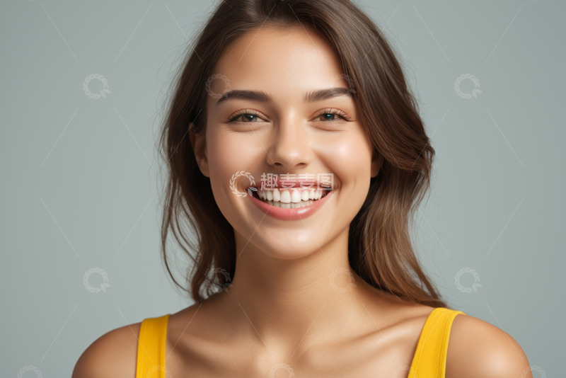 高清大图下载【趣麦麦图】微笑女人半身特写肖像