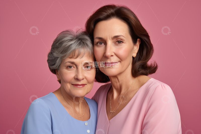 高清大图下载【趣麦麦图】母女二人温馨合影