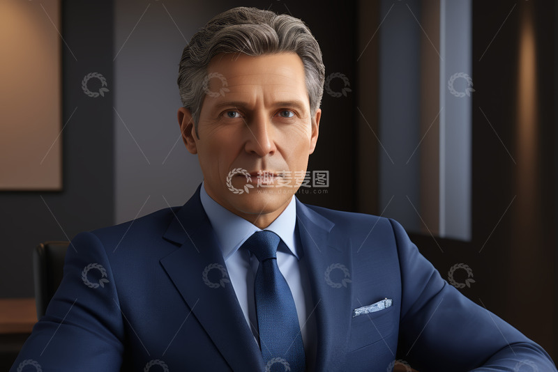高清大图下载【趣麦麦图】西装男士正面肖像