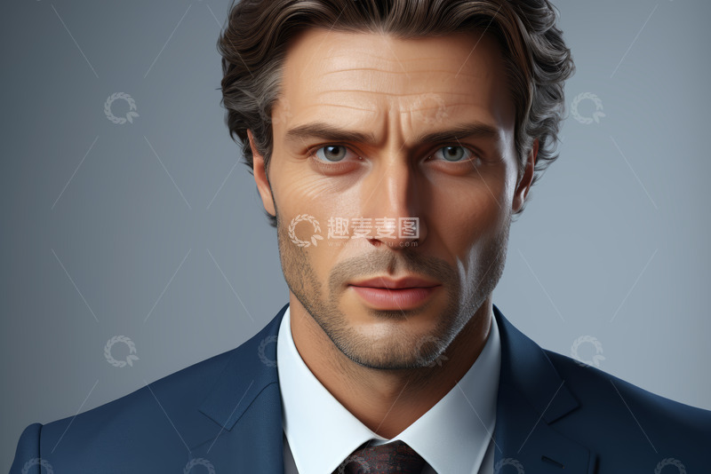 高清大图下载【趣麦麦图】身着西装的男士面部特写