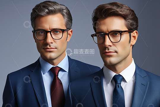 两位西装革履戴眼镜男士