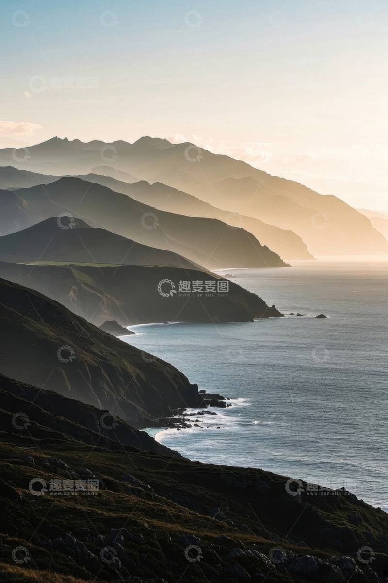 高清大图下载【趣麦麦图】山海相依的海岸线风景