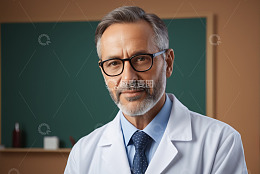 穿着白大褂的男医生肖像