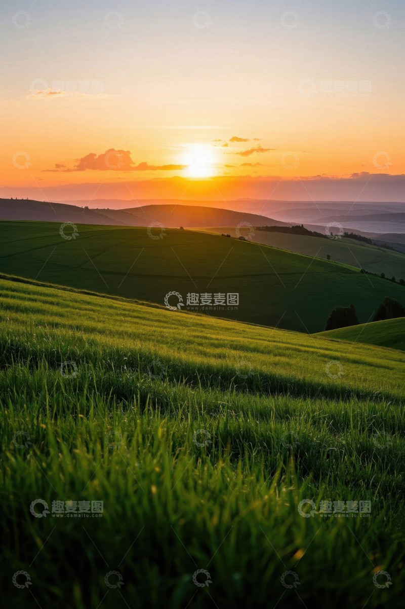 高清大图下载【趣麦麦图】田园日落自然风光
