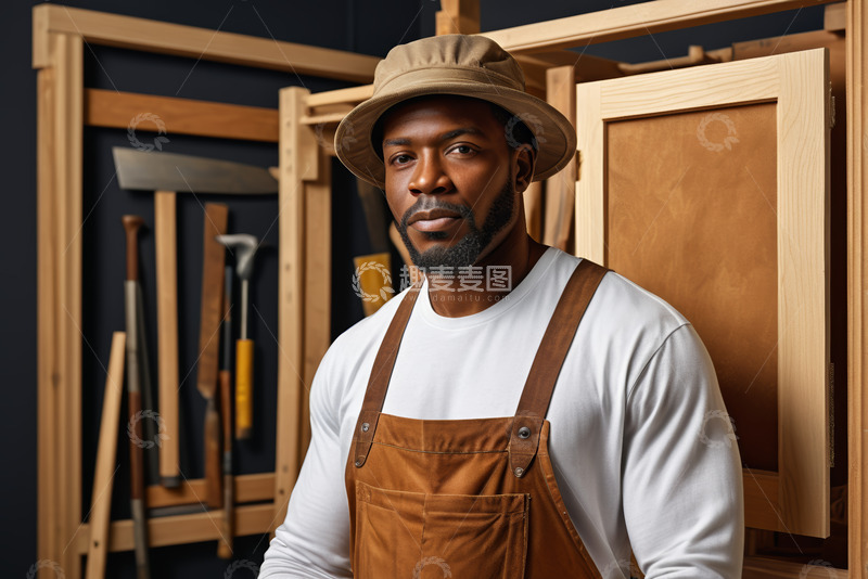 高清大图下载【趣麦麦图】非洲裔工匠工作室肖像