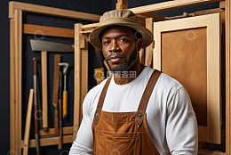 非洲裔工匠工作室肖像