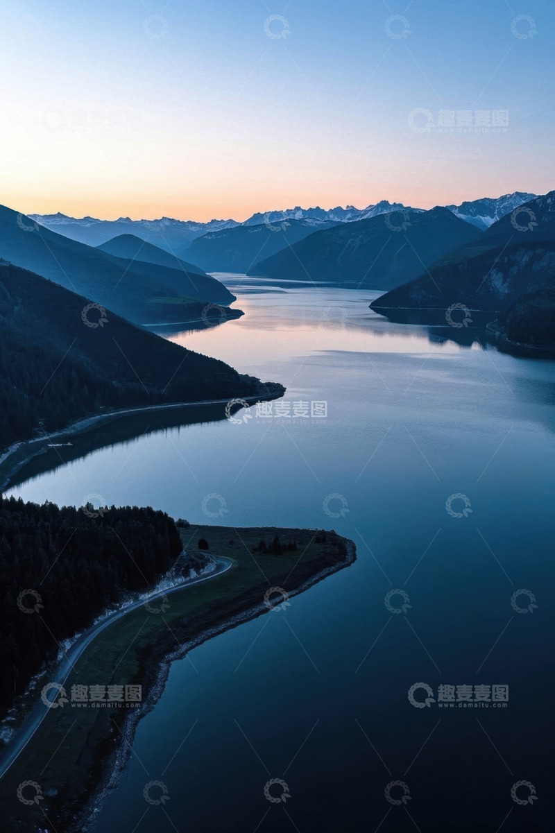 高清大图下载【趣麦麦图】山水湖泊自然风光全景