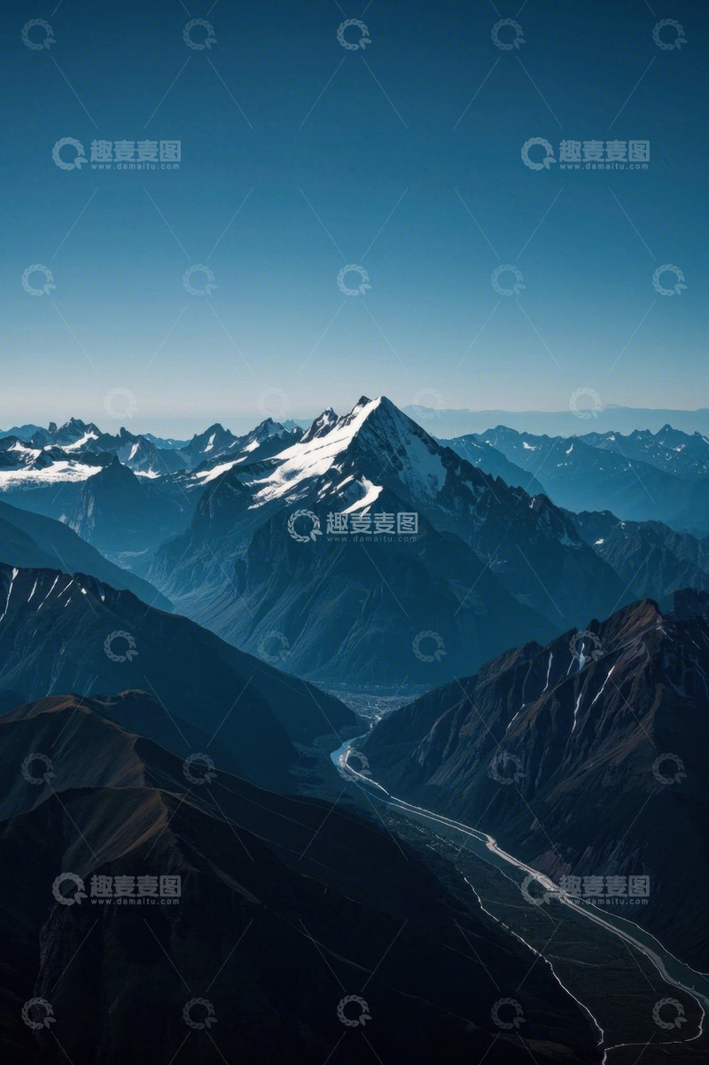 高清大图下载【趣麦麦图】雪山山脉自然风光全景