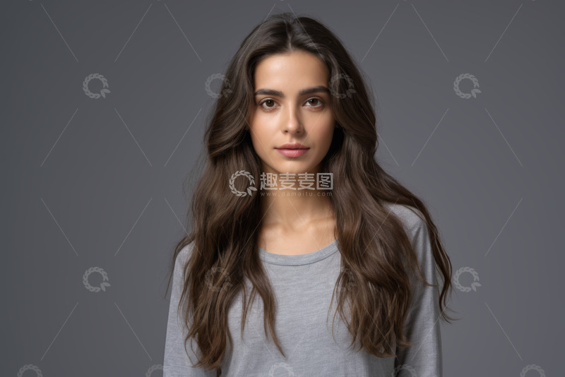 高清大图下载【趣麦麦图】长发女子室内肖像