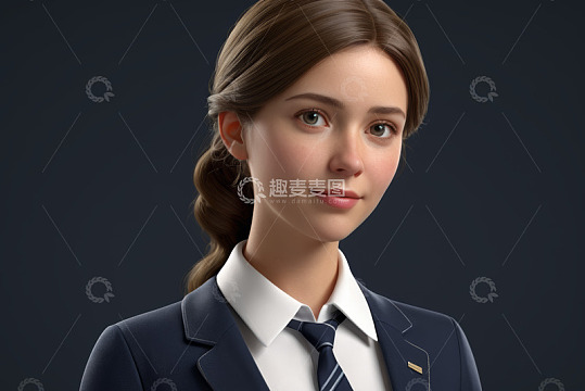 穿制服的女性人像
