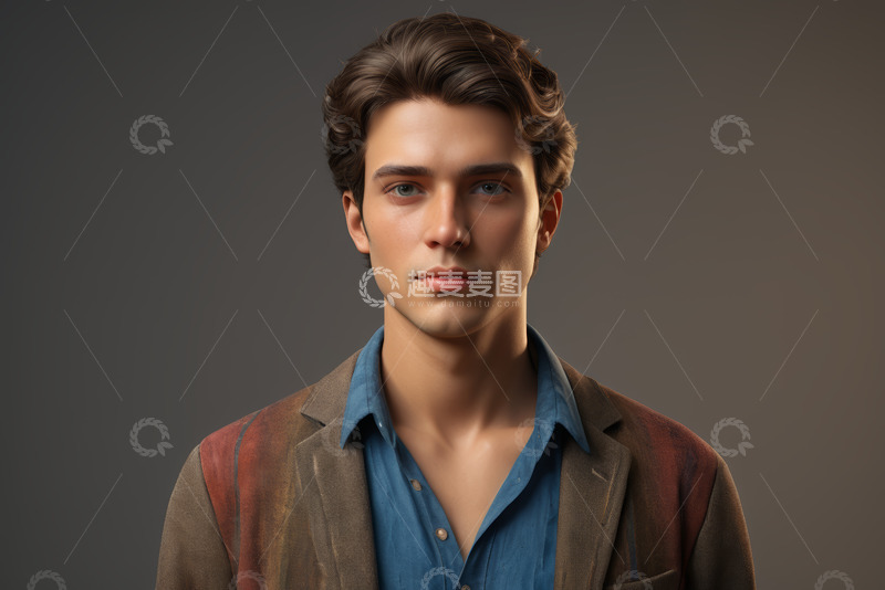 高清大图下载【趣麦麦图】男性人物肖像特写