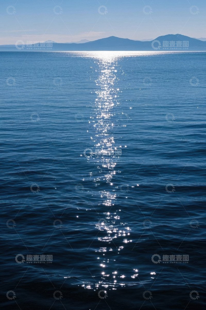 高清大图下载【趣麦麦图】海面阳光反射波光粼粼景象
