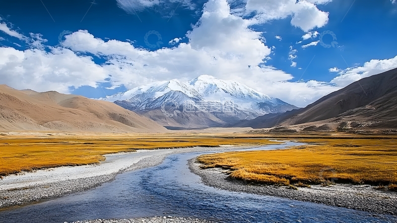 高清大图下载【趣麦麦图】雪山河流风光摄影图片