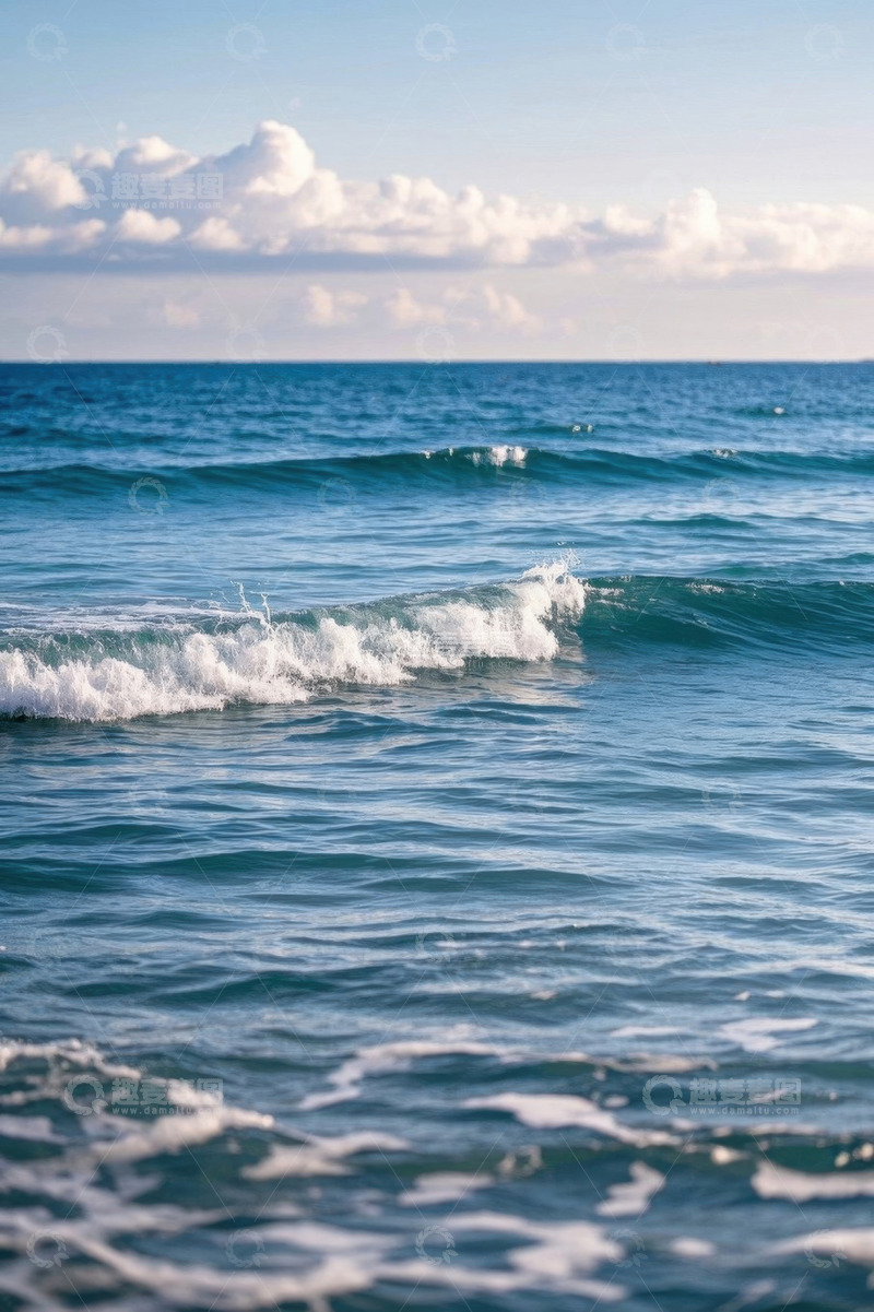 高清大图下载【趣麦麦图】蓝色海洋波浪自然景象