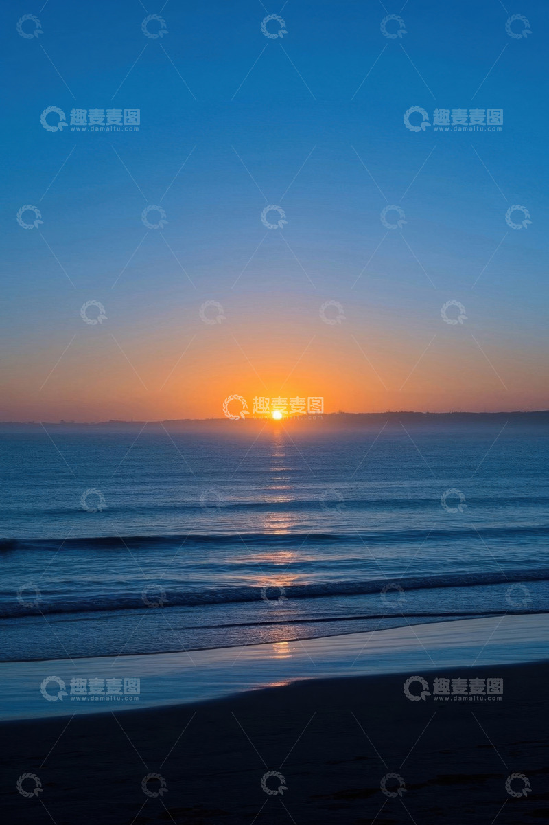 高清大图下载【趣麦麦图】海滩日出自然风光