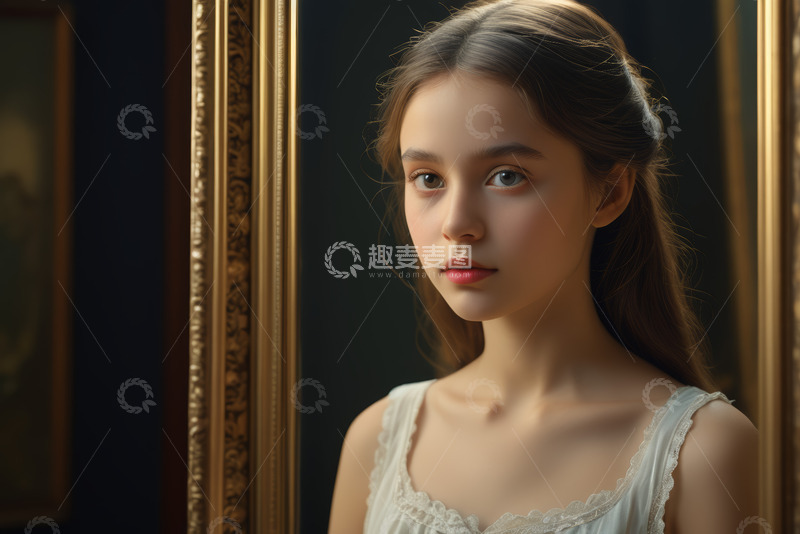 高清大图下载【趣麦麦图】年轻女孩肖像特写