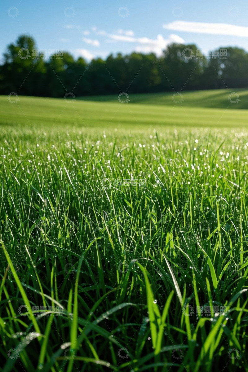 高清大图下载【趣麦麦图】阳光下的翠绿草地风景