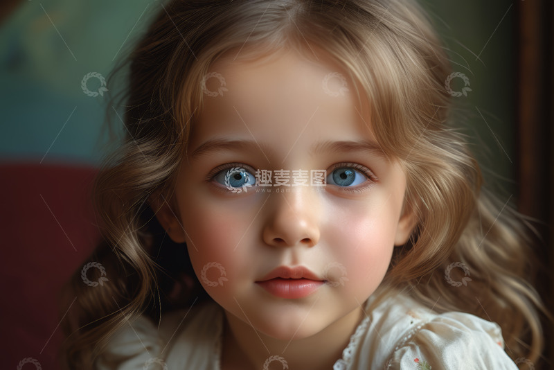 高清大图下载【趣麦麦图】小女孩面部特写人像素材