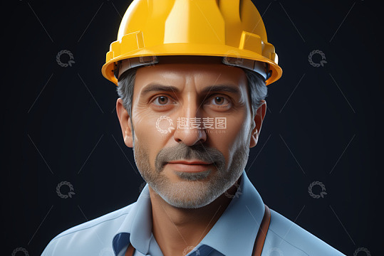 戴安全帽的男性工作者肖像