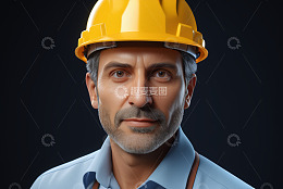 戴安全帽的男性工作者肖像