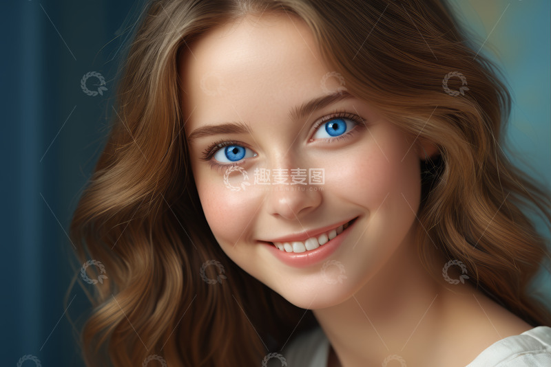 高清大图下载【趣麦麦图】年轻女子微笑特写人像素材