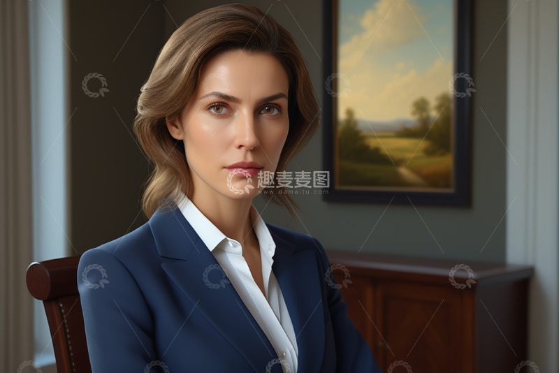 高清大图下载【趣麦麦图】职业女性室内肖像