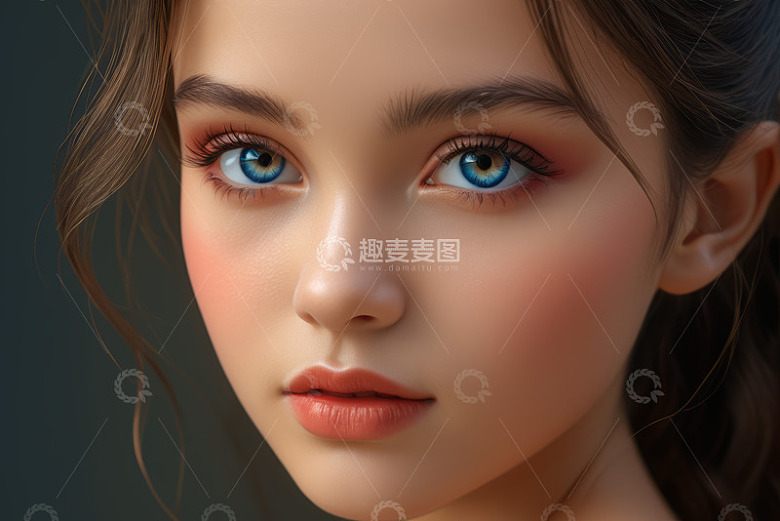 美丽女性面部特写
