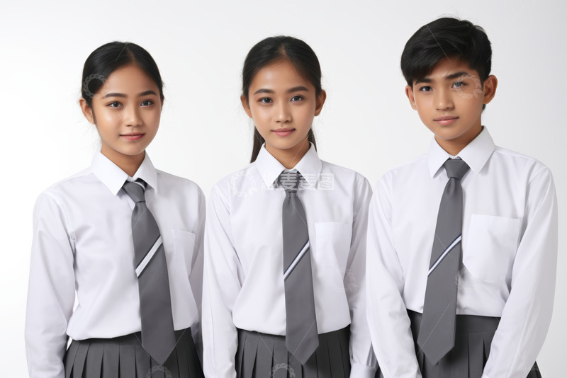 高清大图下载【趣麦麦图】穿着校服的青少年合影