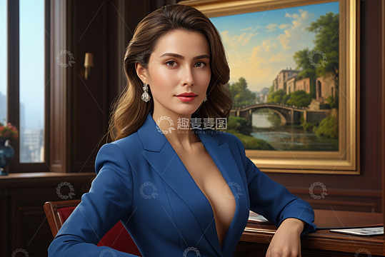 穿蓝色西装的职业女性肖像