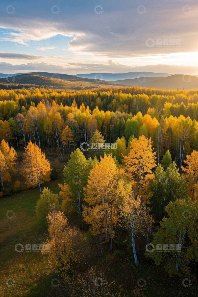 高清大图下载【趣麦麦图】秋季森林自然风光全景