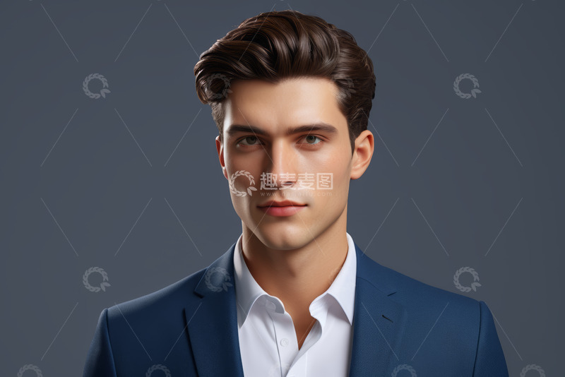 高清大图下载【趣麦麦图】穿西装男士的正面肖像