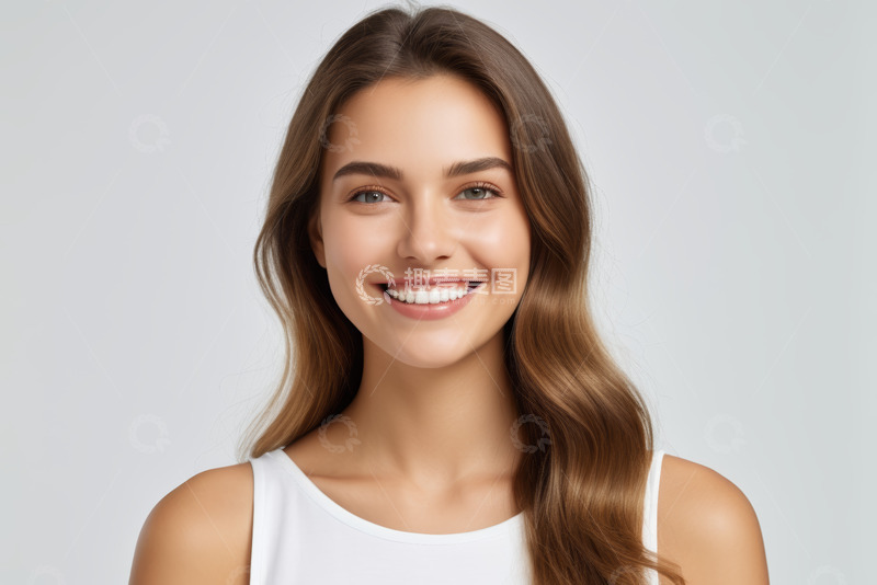 高清大图下载【趣麦麦图】微笑女人的白色肖像