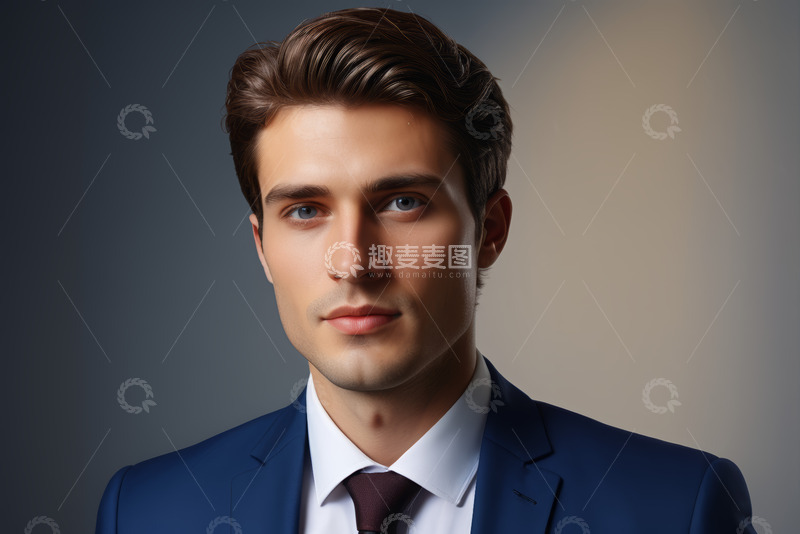 高清大图下载【趣麦麦图】穿着西装的英俊男性肖像