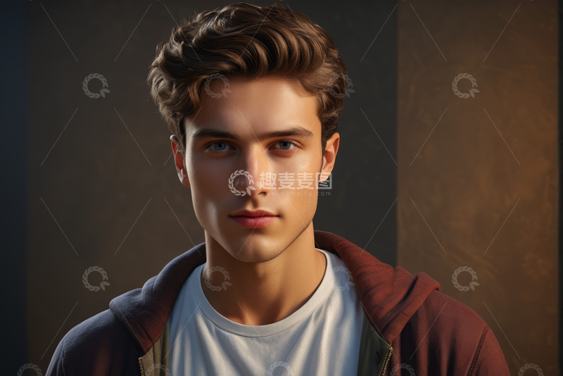 高清大图下载【趣麦麦图】年轻男性半身肖像