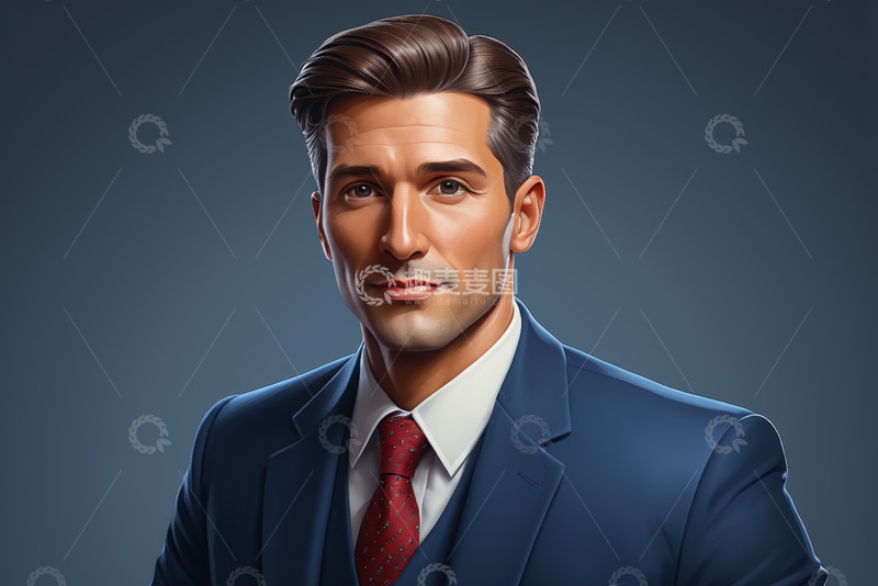 高清大图下载【趣麦麦图】西装男士正面肖像