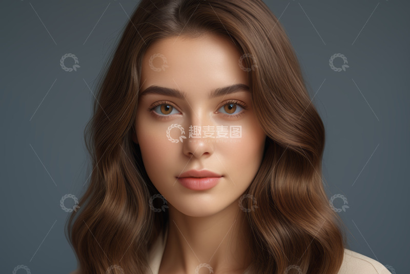 高清大图下载【趣麦麦图】年轻女性人像特写