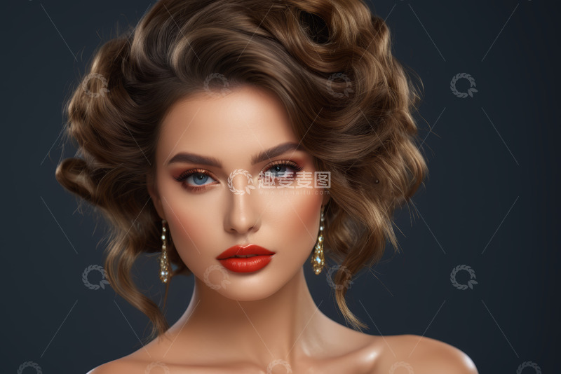 高清大图下载【趣麦麦图】时尚妆容女性特写