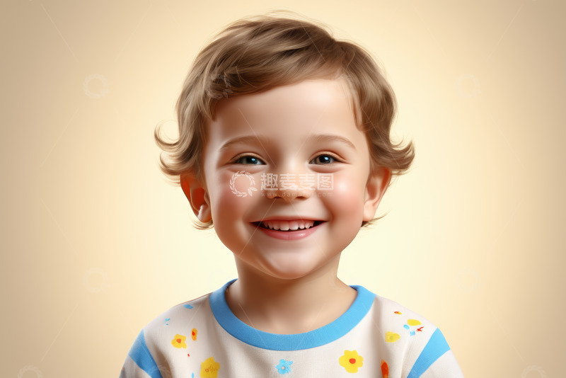 高清大图下载【趣麦麦图】微笑小男孩儿童肖像素材