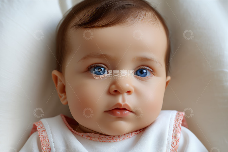 高清大图下载【趣麦麦图】蓝眼睛婴儿特写