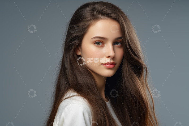 高清大图下载【趣麦麦图】年轻女子肖像特写