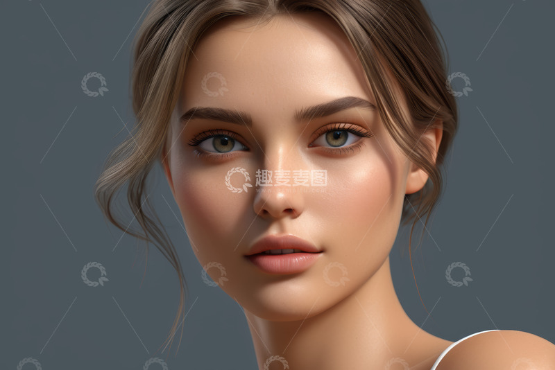 高清大图下载【趣麦麦图】女性面部特写肖像素材