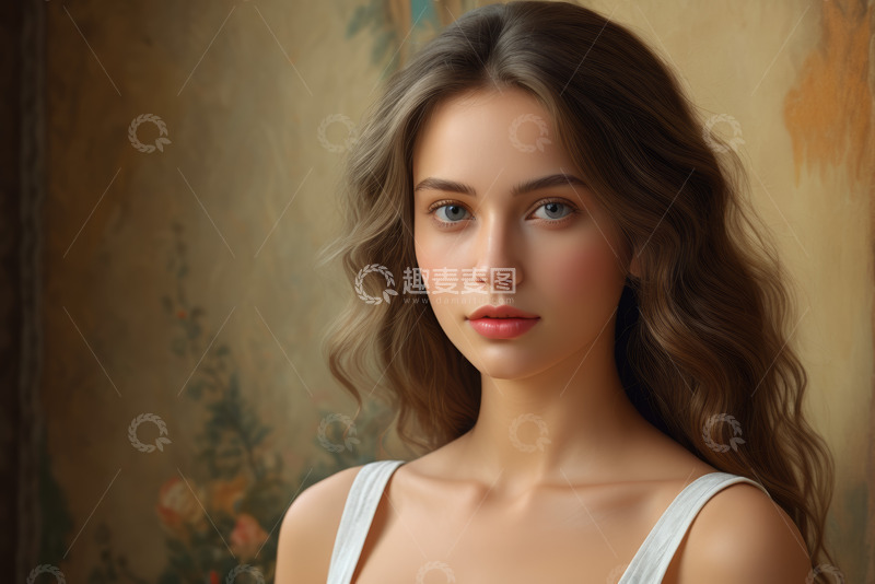 高清大图下载【趣麦麦图】年轻女子肖像特写