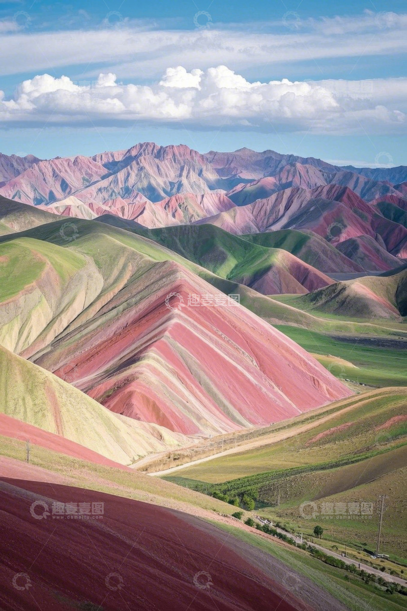 高清大图下载【趣麦麦图】多彩山脉自然风光全景
