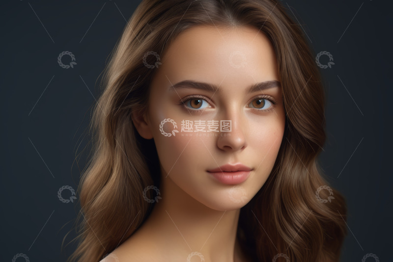 高清大图下载【趣麦麦图】女性面部特写肖像照