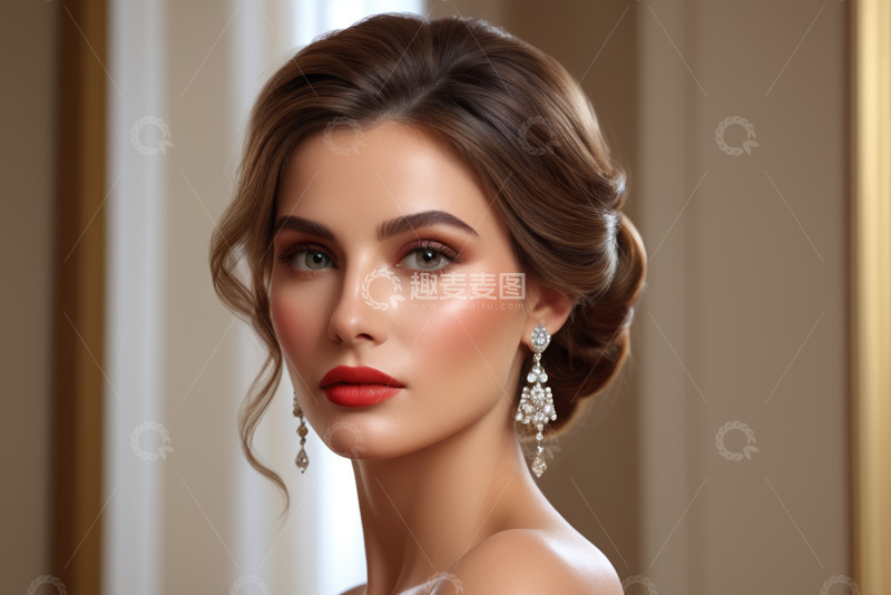 高清大图下载【趣麦麦图】优雅女性精致妆容特写