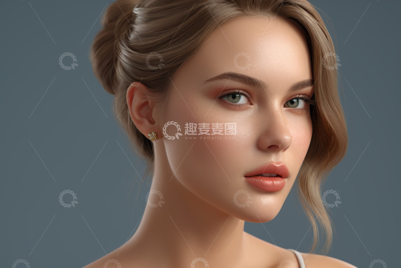 高清大图下载【趣麦麦图】女性面部特写