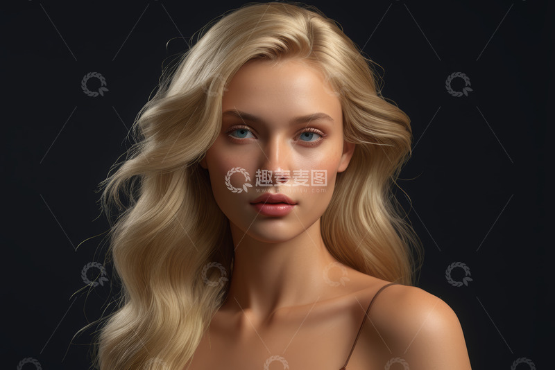 高清大图下载【趣麦麦图】金发女性面部特写